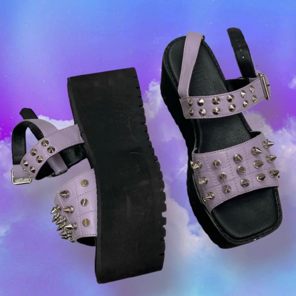 Dolls Kill Shoes - 🤍REPOSH- PURPLE STUDDED PLATFORM SANDALS🤍